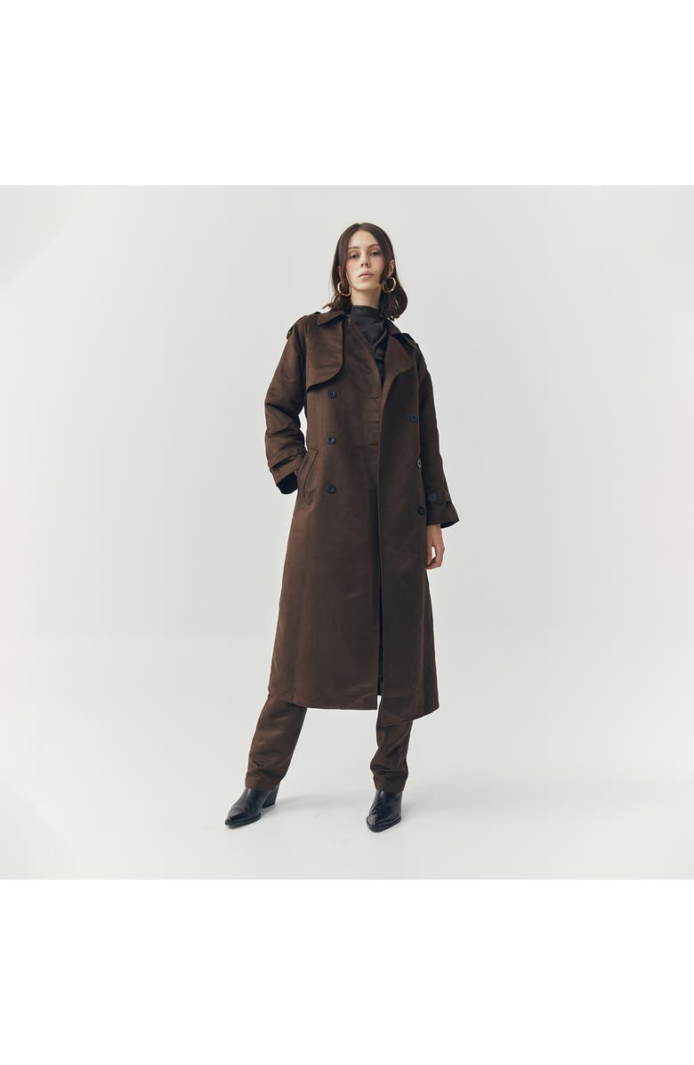 ATS Jett Suede Coat, Alternate, color, Brown