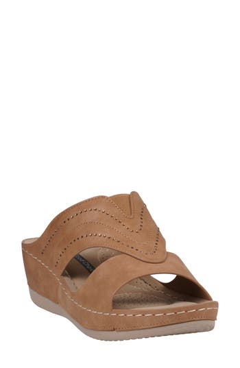 Gc Shoes Johanna Wedge Sandal In Gold/tan