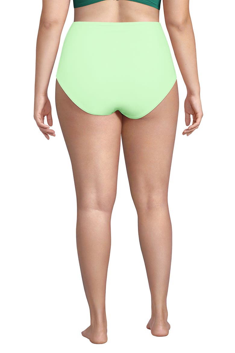Plus Size Sculpting Suit High Waisted Bikini Bottoms, Alternate, color, Icy Mint Green