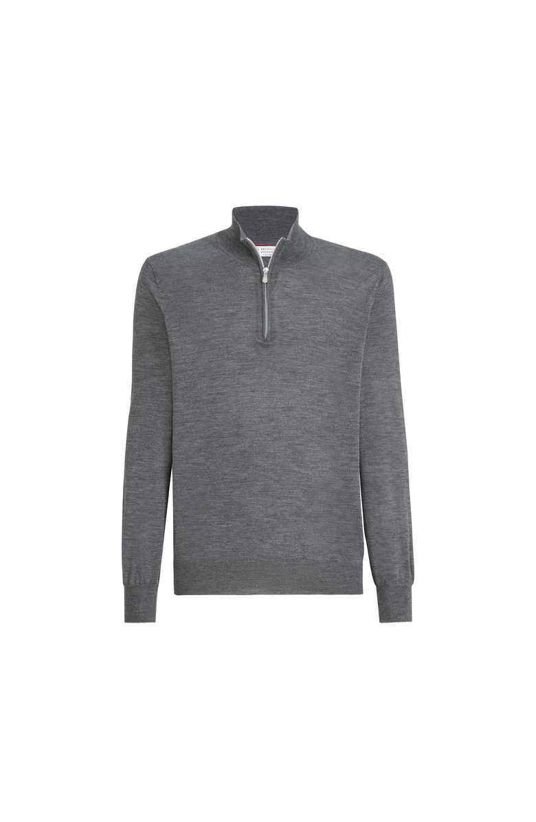 Brunello Cucinelli Lightweight sweater with zip, Main, color, 