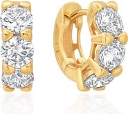 Crislu Brilliant Round Cut Cubic Zirconia Huggie Hoop Earrings
