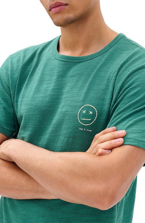 Rag & Bone Embroidered Sour Face T-shirt In Green