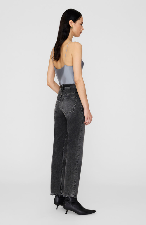 Anine Bing Ellen V-neck Silk Top In Blue