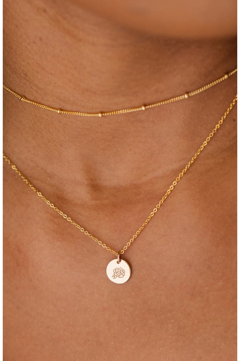 September Birth Flower Necklace, Alternate, color, Gold Filled