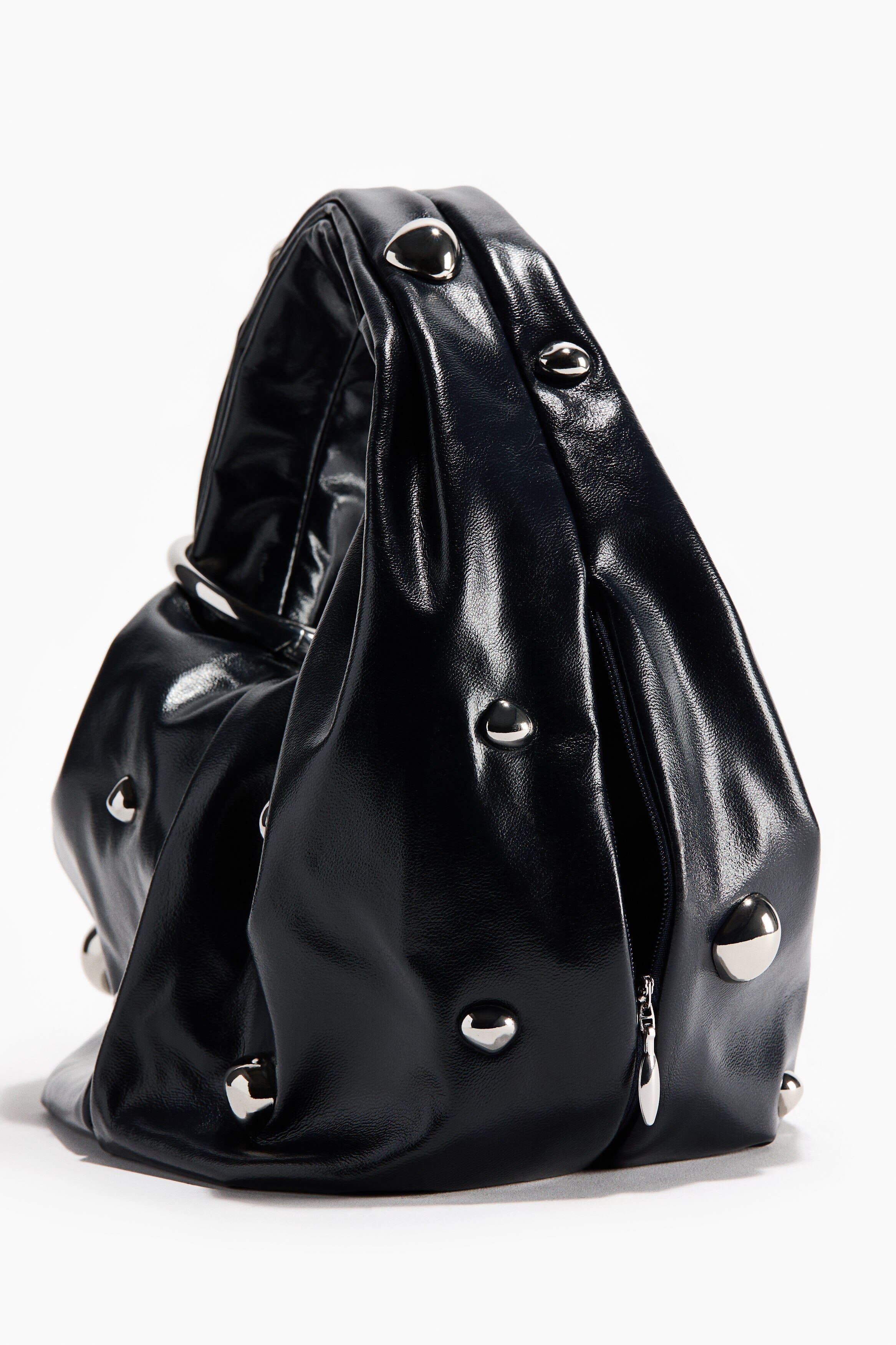 H&M Metal-detail Handbag, Alternate, color, Navy Blue