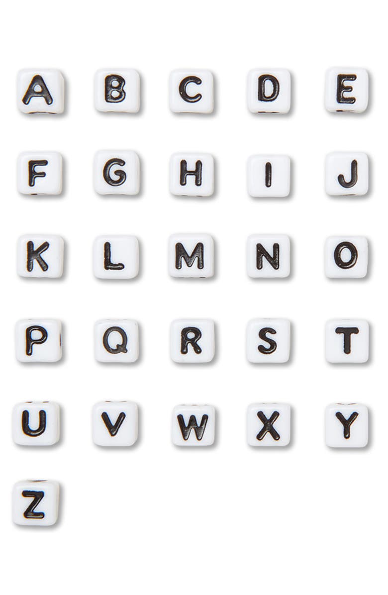 Little Words Project Rainbow Custom Beaded Stretch Bracelet, Alternate, color, White/ Rainbow Multi