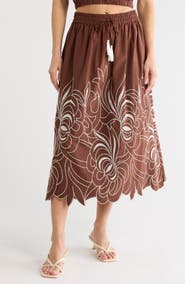Joie Embroidered Tassel Tie Front Skirt