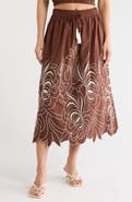 Joie Embroidered Tassel Tie Front Skirt