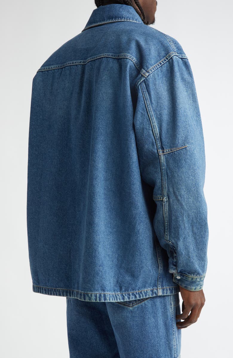 Martine Rose Reversible Denim & Camo Overshirt, Alternate, color, 