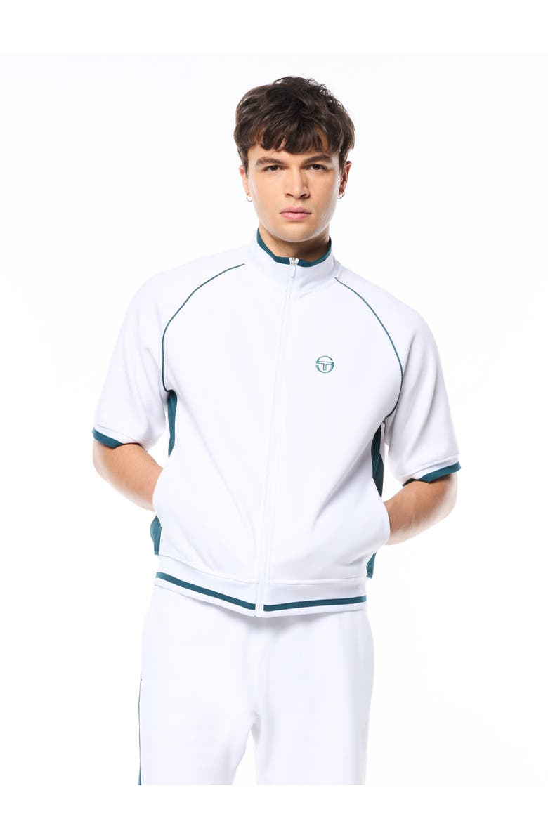 Sergio Tacchini Pannello Short Sleeve Track Jacket, Main, color, Brilliant White