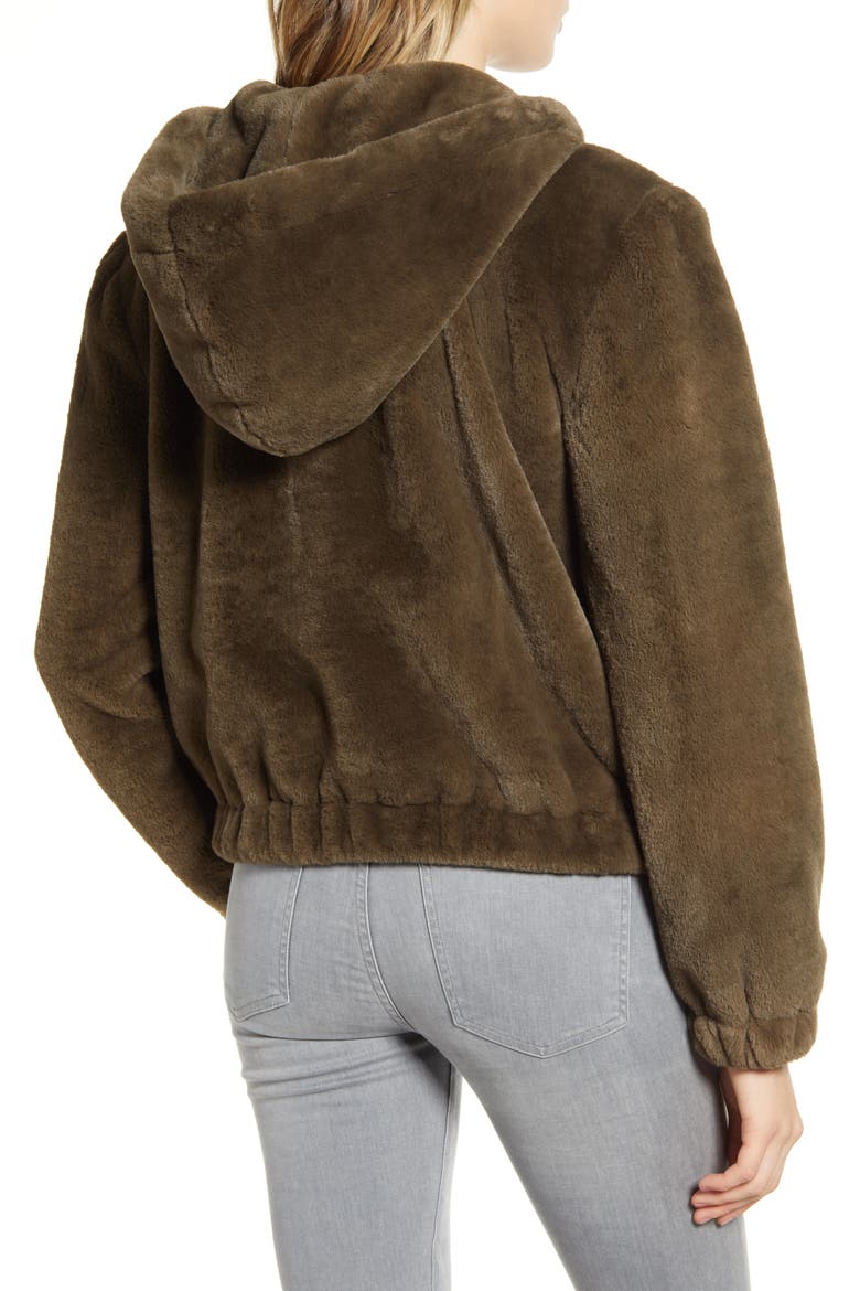 Breda Faux Fur Hooded Jacket, Alternate, color, ARMY