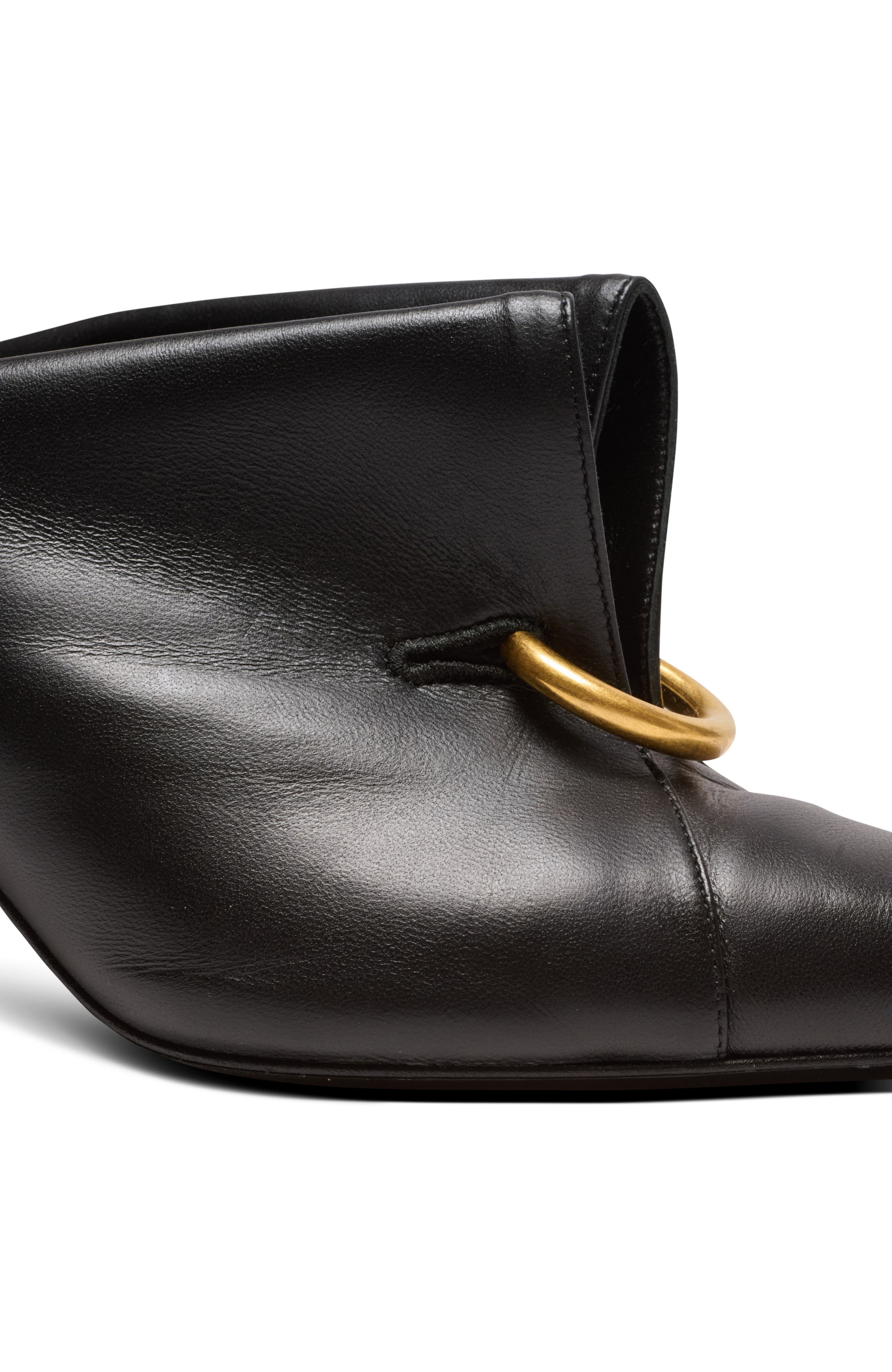 Lambskin leather mules with front piercing, Alternate, color, black