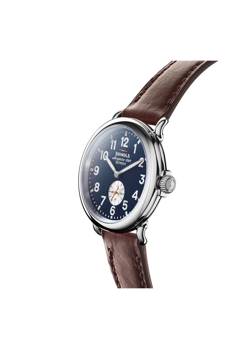 The Runwell Leather Strap Watch, 41mm, Alternate, color, MIDNIGHBLU