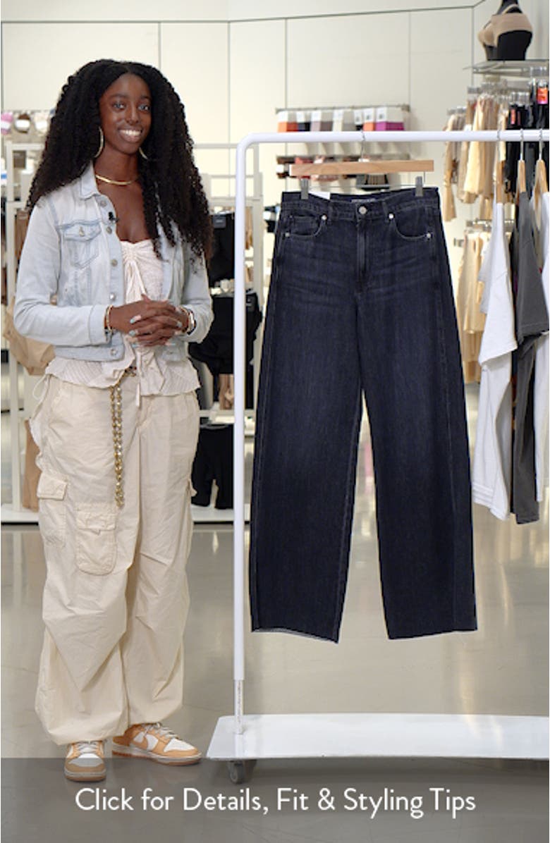 Kasey Raw Hem Mid Rise Wide Leg Jeans