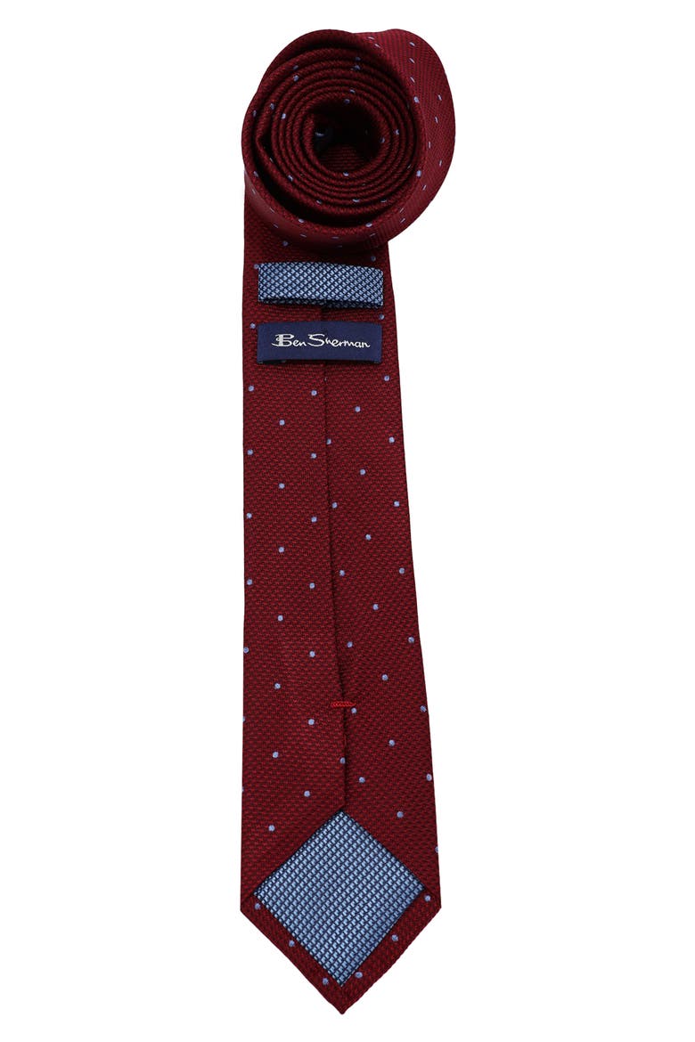 Medallion Tie, Alternate, color, BURGUNDY/ LIGHT BLUE