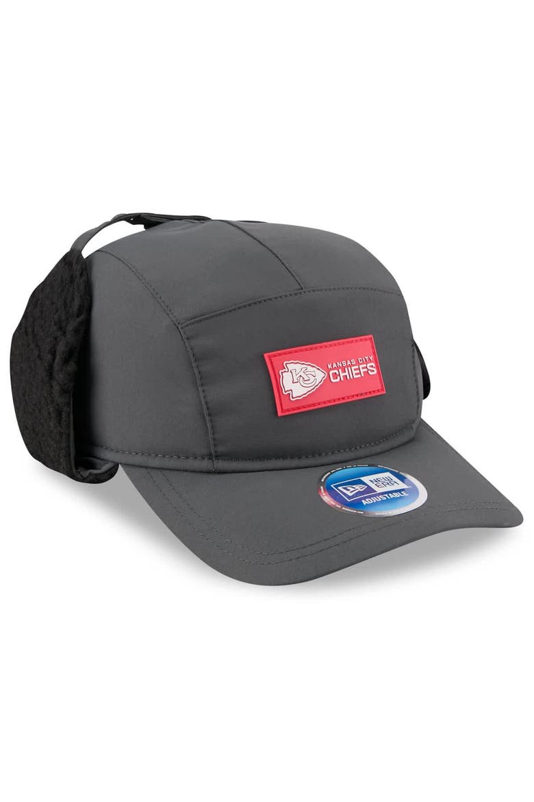 Men's New Era Charcoal Kansas City Chiefs 2025 Sideline Cold Weather Runner Dog Ear Adjustable Hat, Alternate, color, Charcoal
