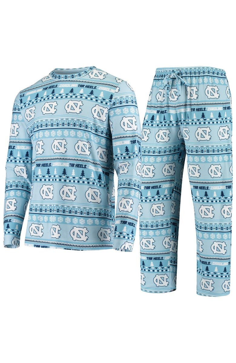 CONCEPTS SPORT Men's Concepts Sport Carolina Blue North Carolina Tar Heels Ugly Sweater Knit Long Sleeve Top and Pant Set, Alternate, color, Light Blue