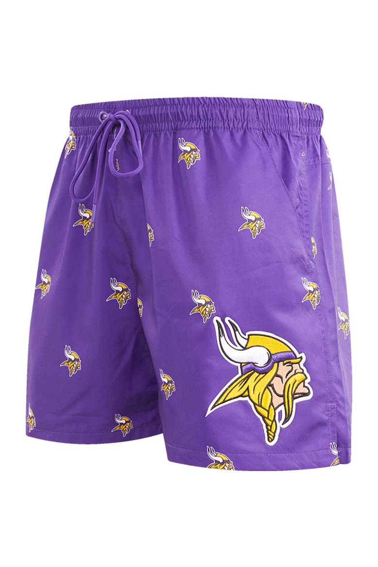 Men's Pro Standard  Purple Minnesota Vikings Allover Print Mini Logo Shorts, Alternate, color, Purple
