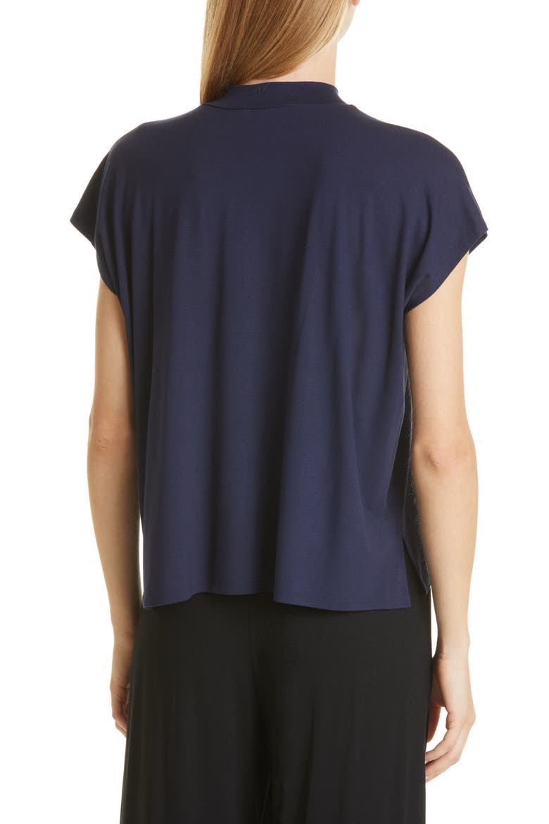 Mock Neck Cap Sleeve Top, Alternate, color, MIDNIGHT