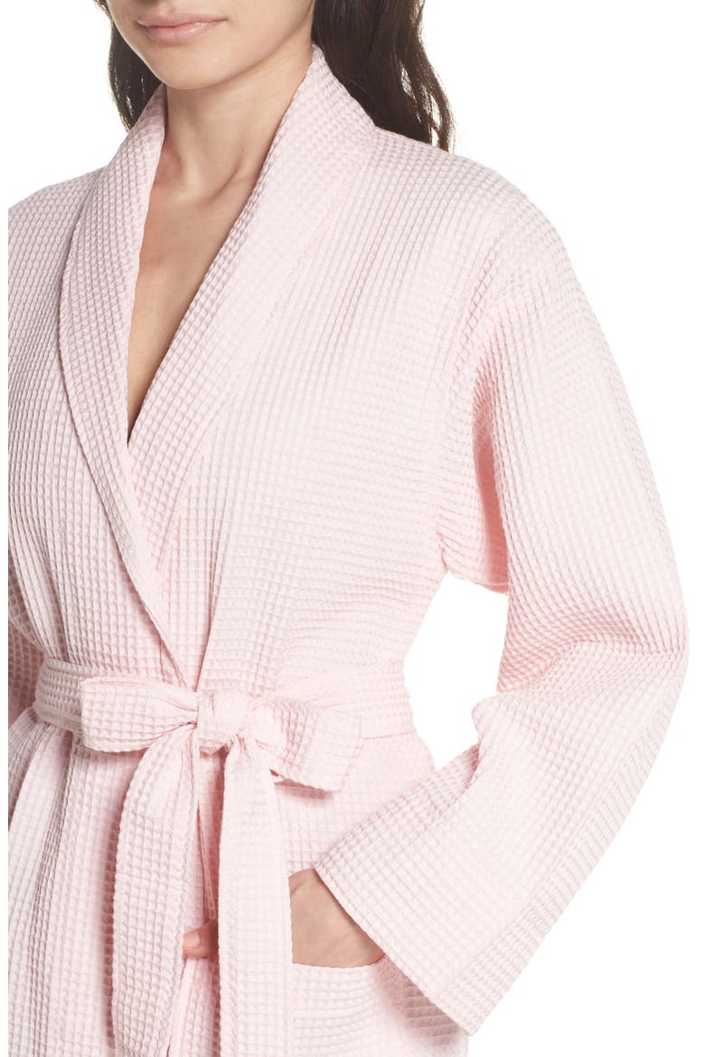 Waffle Knit Cotton Robe, Alternate, color, ICE PINK