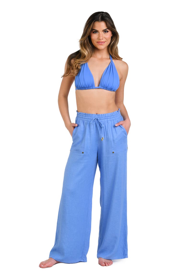 Beach Cover-Up Pants, Alternate, color, CHAMBRAY