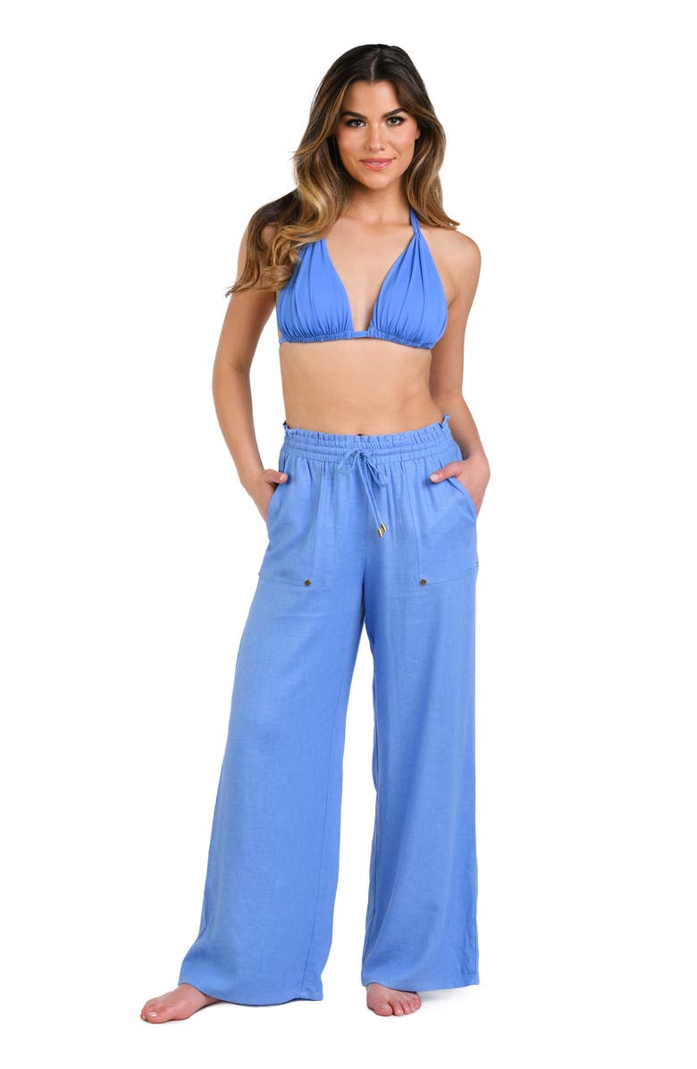 La Blanca Beach Cover-Up Pants, Alternate, color, Chambray