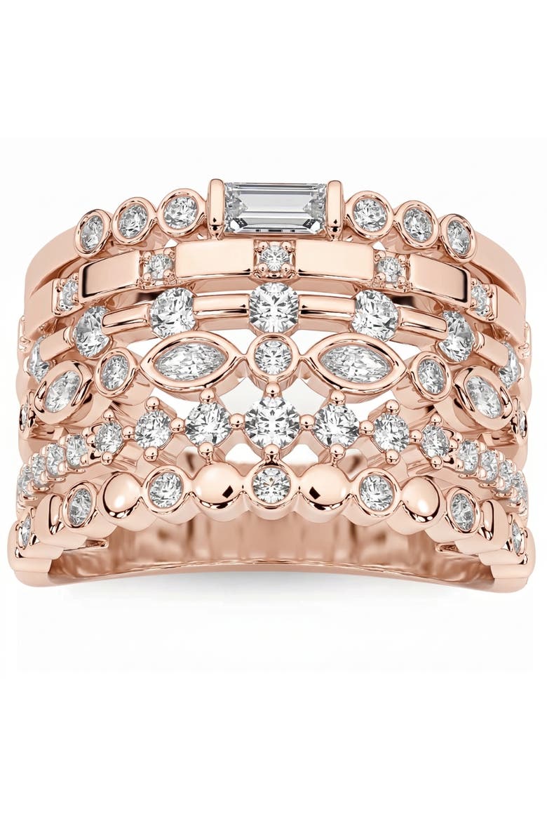 1Ct Stackable Diamond Ring Gold Lab Grown 12mm Wide, Main, color, 14k Rose Gold