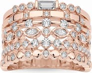 Bliss Diamond 1Ct Stackable Diamond Ring Gold Lab Grown 12mm Wide