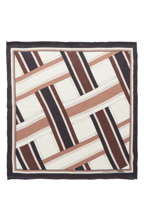 Lost Pattern X Leatherology Silk Pocket Square In White