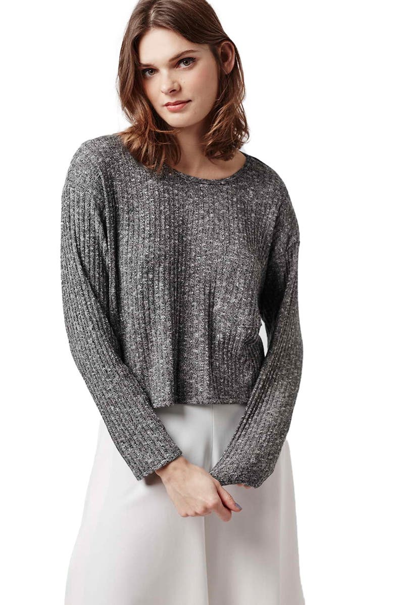 Topshop Ribbed Crop Top, Alternate, color,