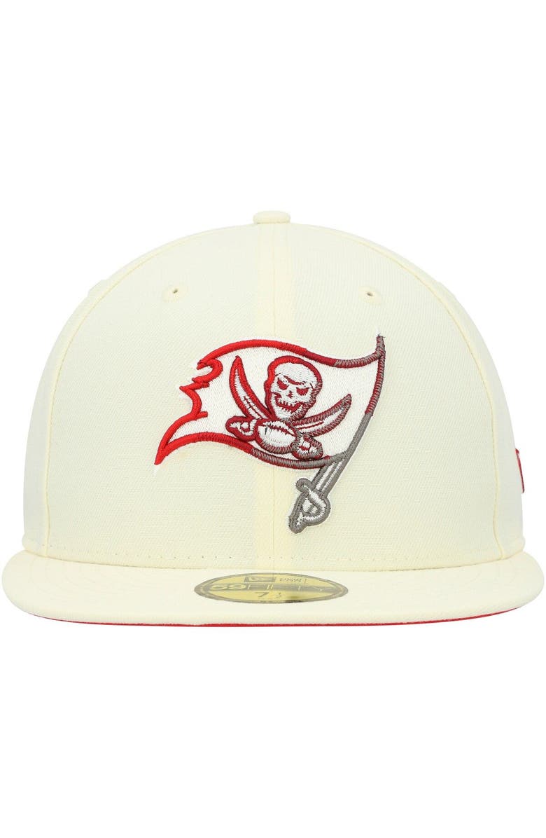 New Era Men's New Era Cream Tampa Bay Buccaneers Chrome Color Dim 59FIFTY Fitted Hat, Alternate, color, Cream
