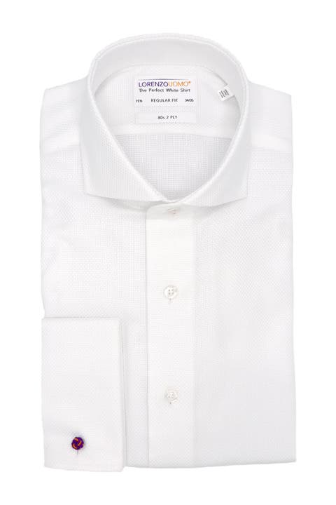Basketweave French Cuff Regular Fit Dress Shirt