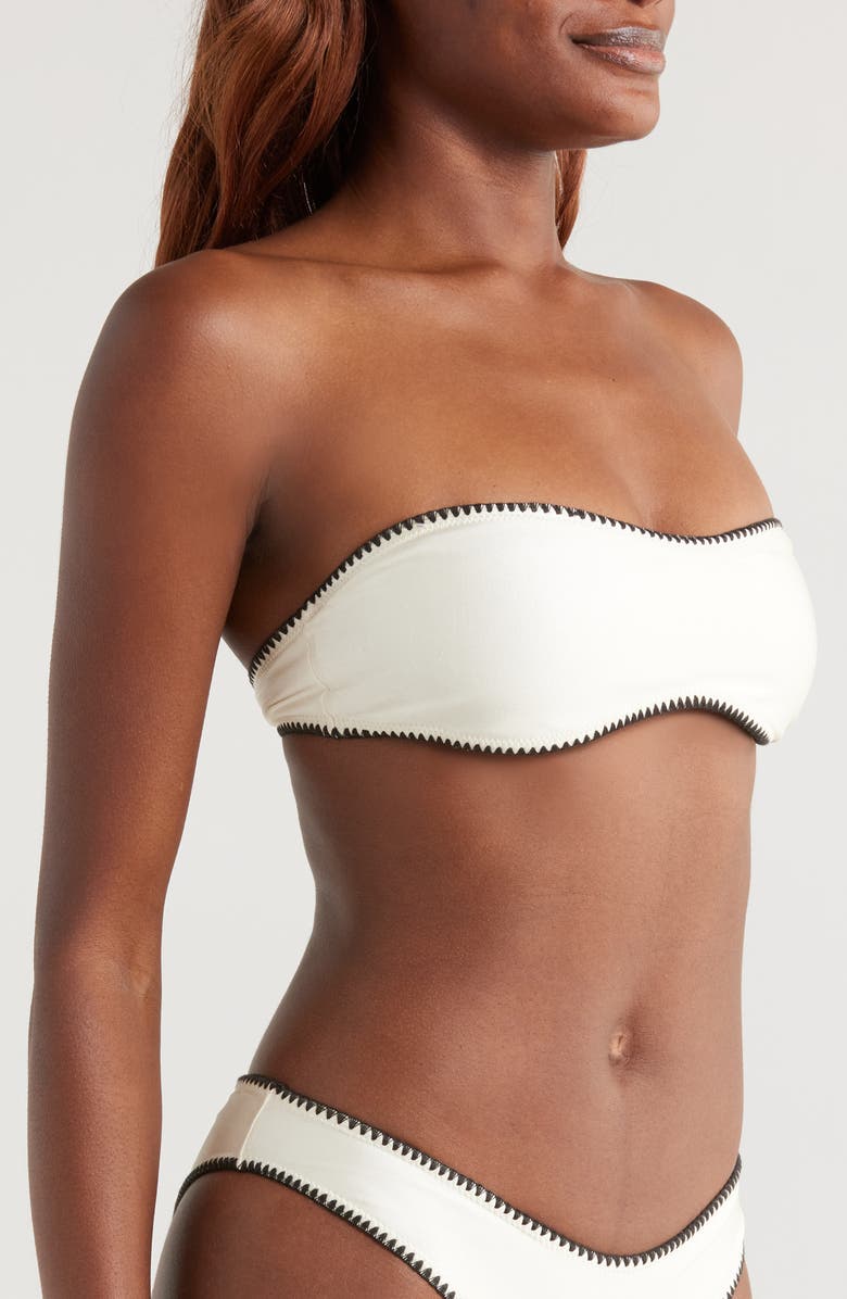 BOAMAR Daphne Strapless Bikini Top, Alternate, color, Shimmer Ivory
