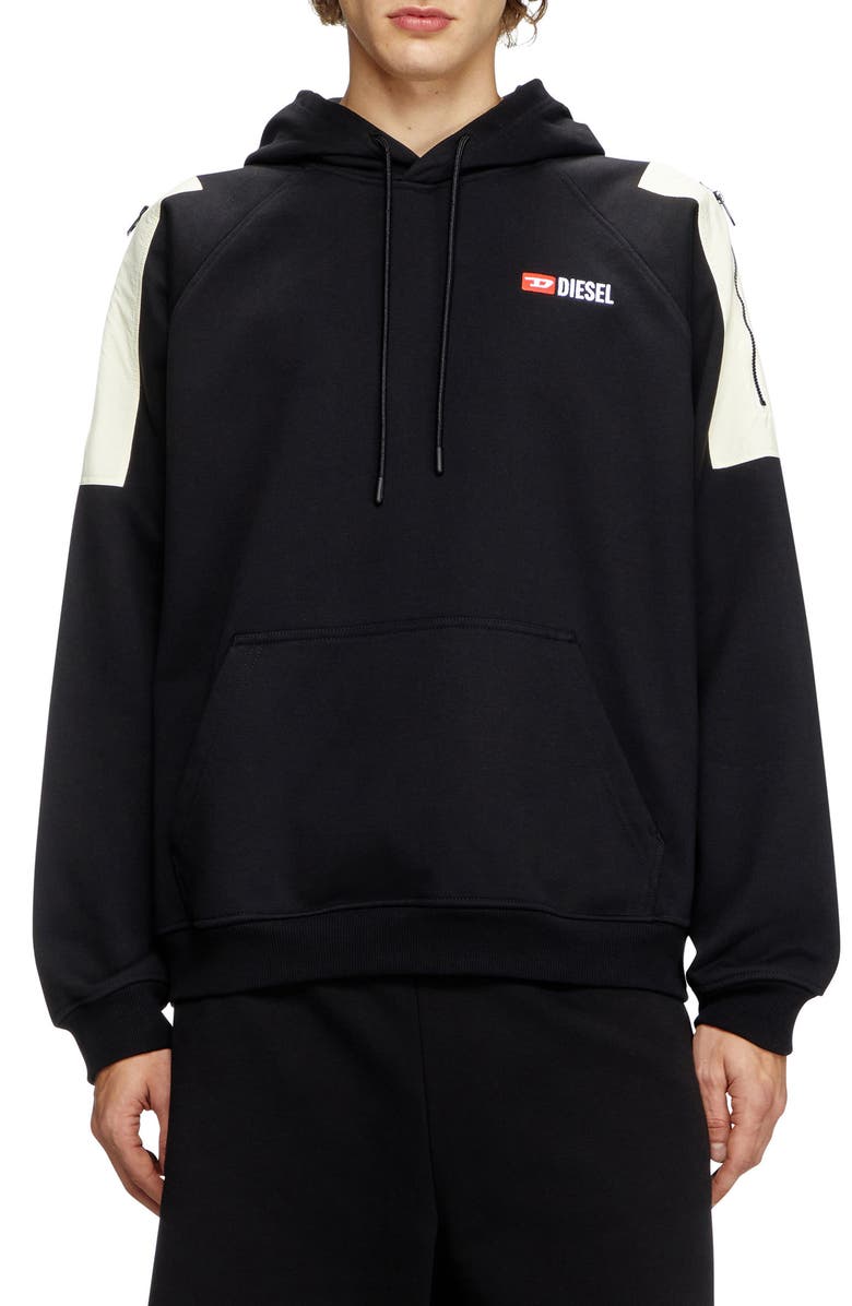DIESEL<sup>®</sup> S-Fausty Colorblock Hoodie, Main, color, Deep/ Black