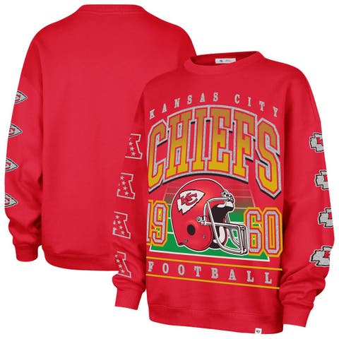 Women's '47  Red Kansas City Chiefs Go Big Oversized Pullover Sweatshirt