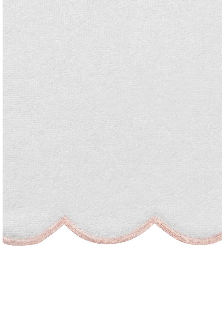 Adornia Scallop Set of 2 Bath Towels, Alternate, color, WHITE/ PINK