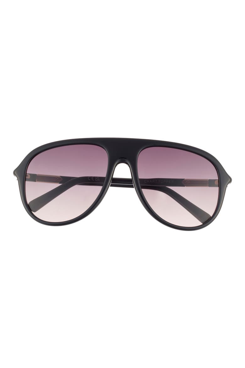 Chart Topper 54mm Aviator Sunglasses, Alternate, color, BLACK/ SMOKE TAUPE