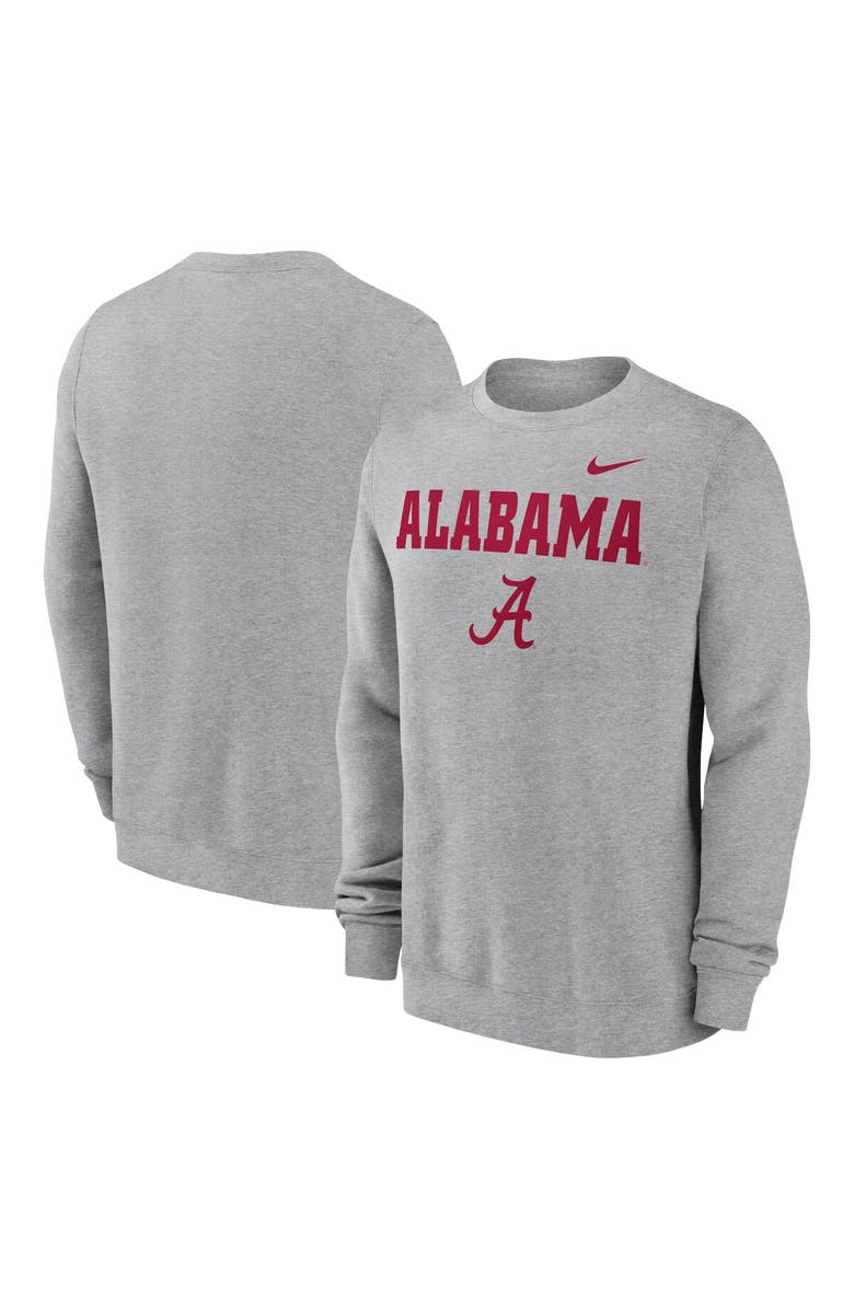 Nike Men's Nike Heather Gray Alabama Crimson Tide Primetime Primary Stack Pullover Sweatshirt, Alternate, color, 