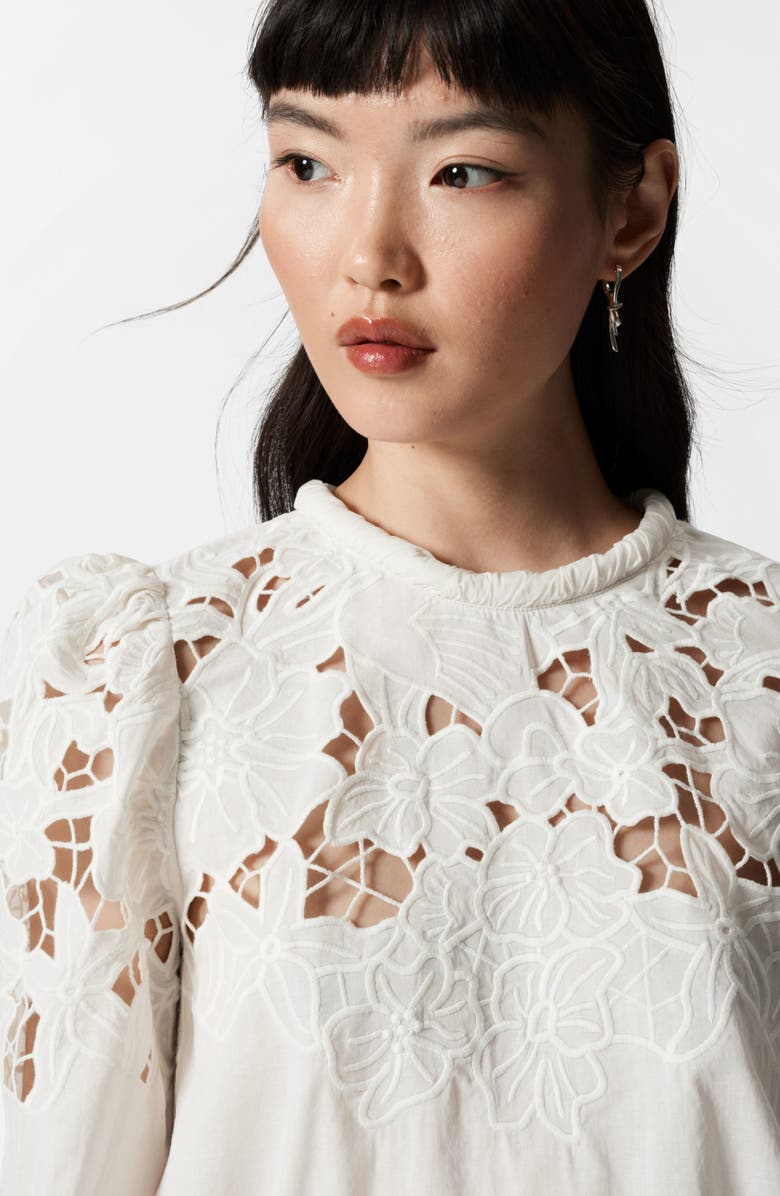 & Other Stories Embroidered Cutwork Detail Cotton Top, Alternate, color, 