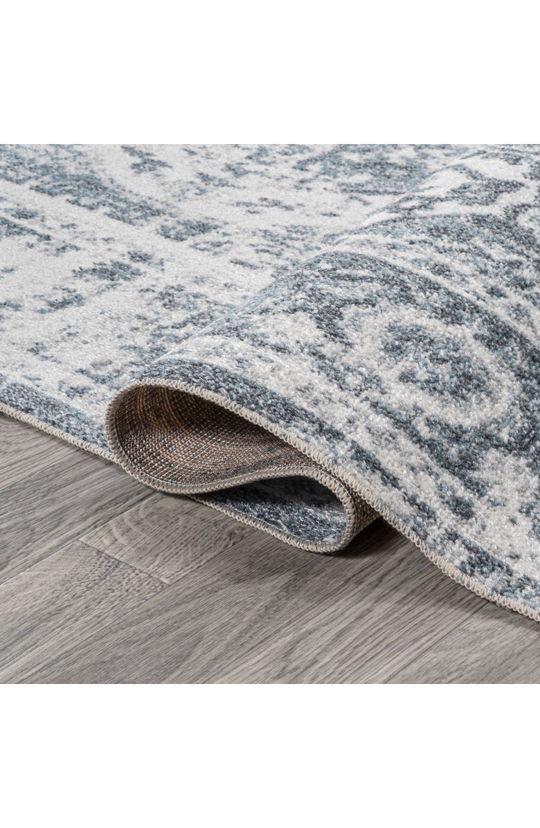 JONATHAN Y Keesha Bold Distressed Medallion Low-Pile Machine-Washable Area Rug, Alternate, color, Cream/Blue