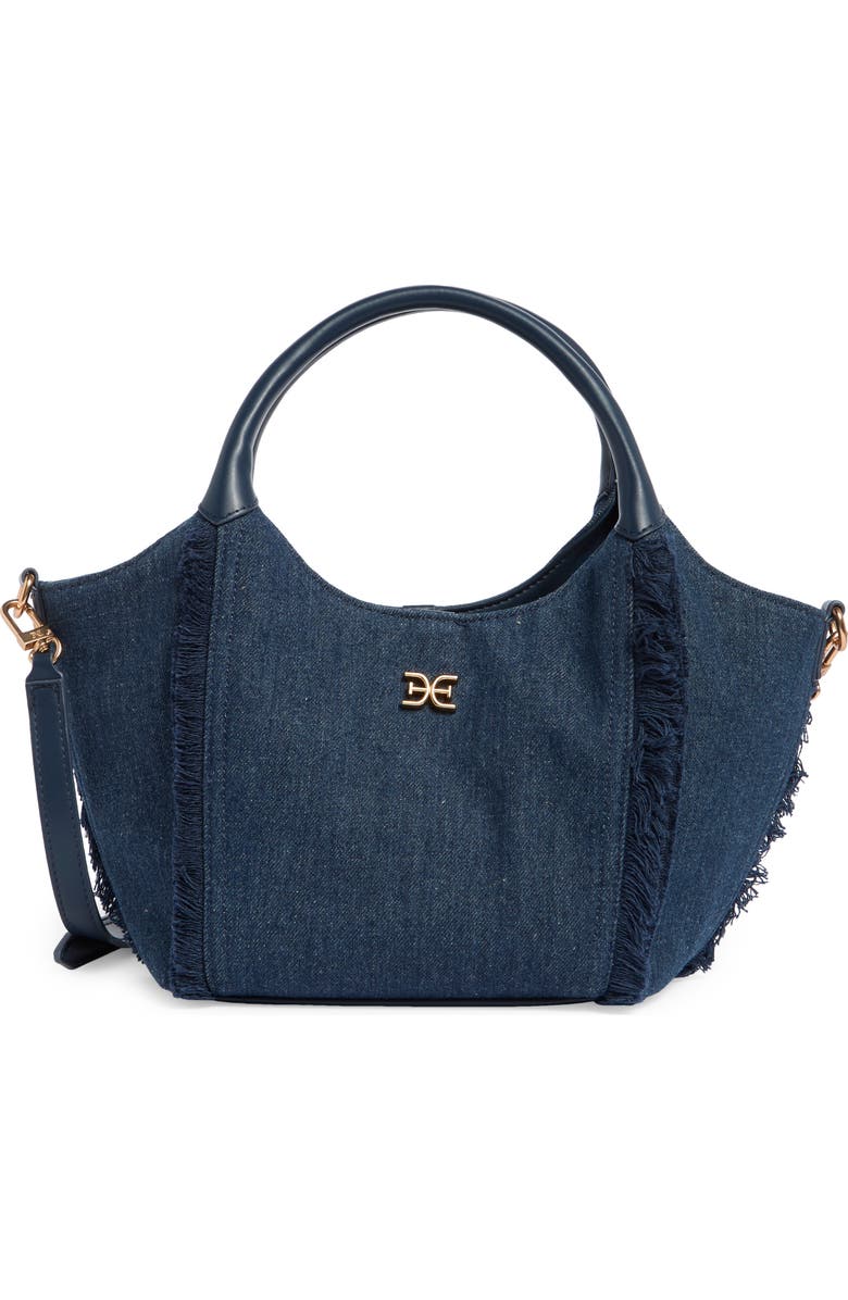 Sam Edelman Mini Sydney Denim Bucket Tote, Main, color, Navy