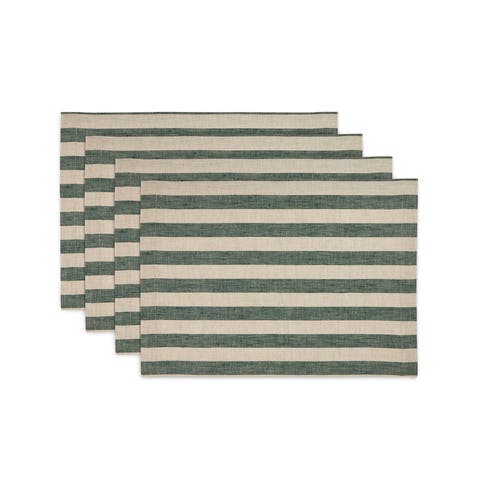 Linen Placemats Set of 4, 14 x 19" - Sorrento Stripe