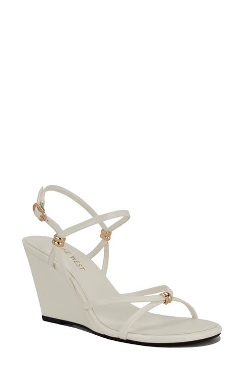 Deklyn Faux Leather Wedge Sandal (Women)