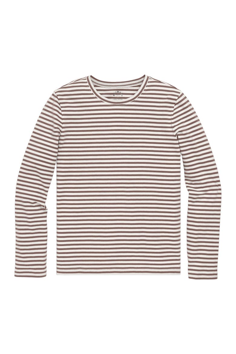 Women's Fit Long Sleeve Everyday Stripe Tee, Alternate, color, Ivory Acorn Stripe