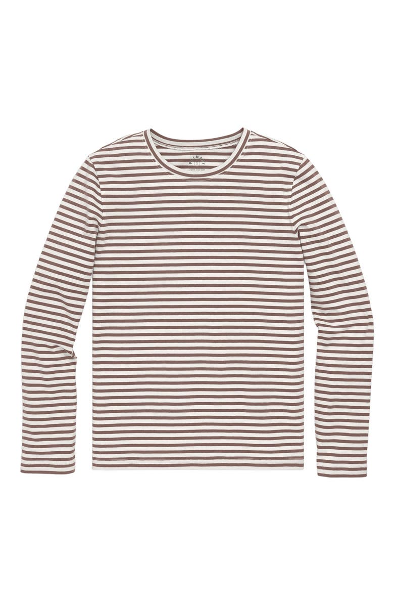 Primary Adult Long Sleeve Everyday Stripe Tee, Alternate, color, Ivory Acorn Stripe