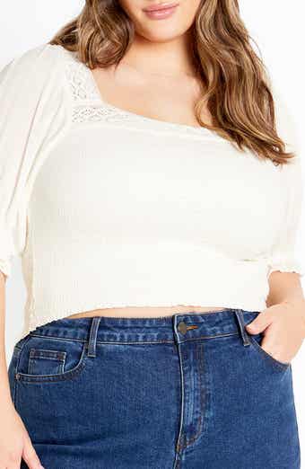 City Chic Aurora Smocked Crop Top