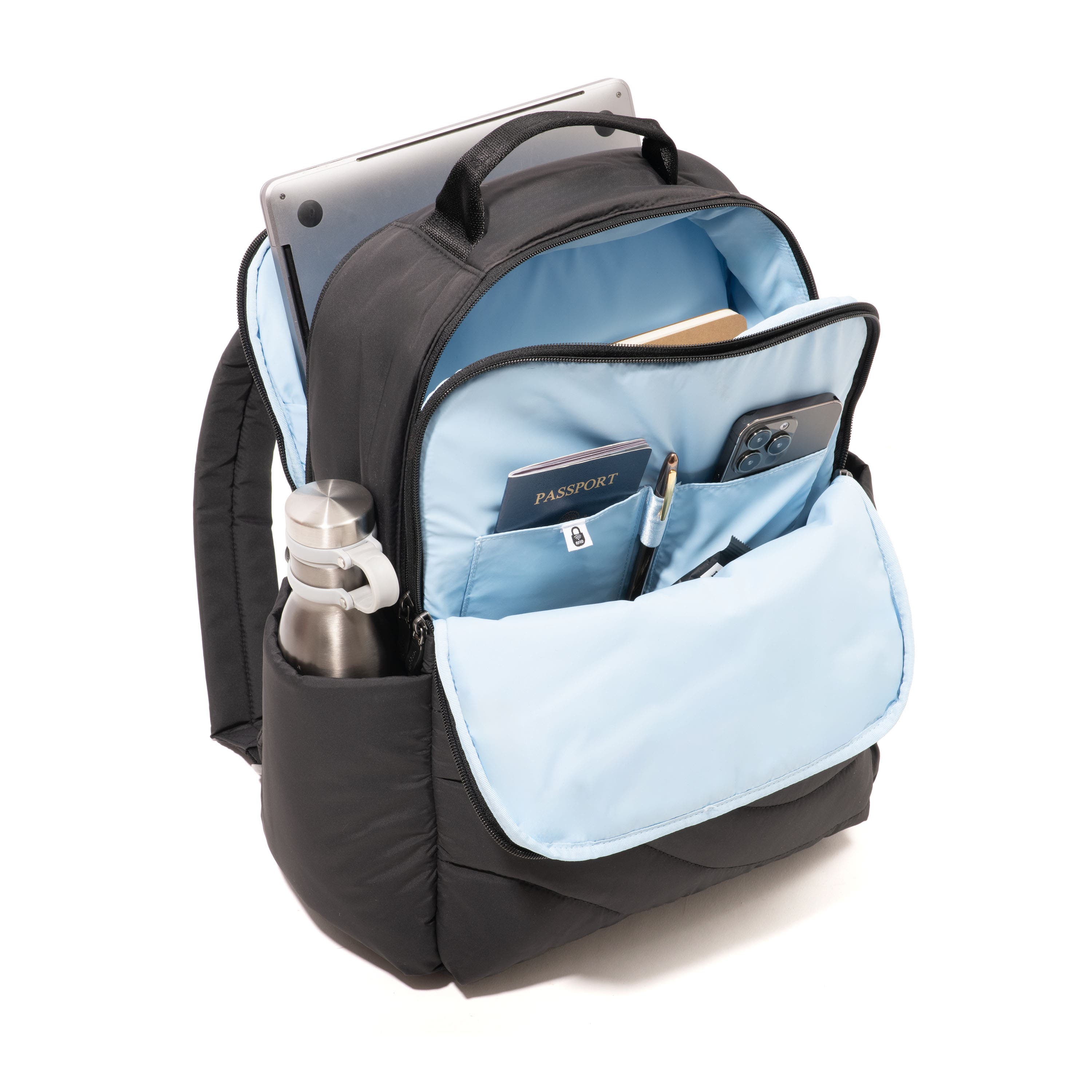 BAGGALLINI Set Wave Backpack, Alternate, color, Black Wave Puff