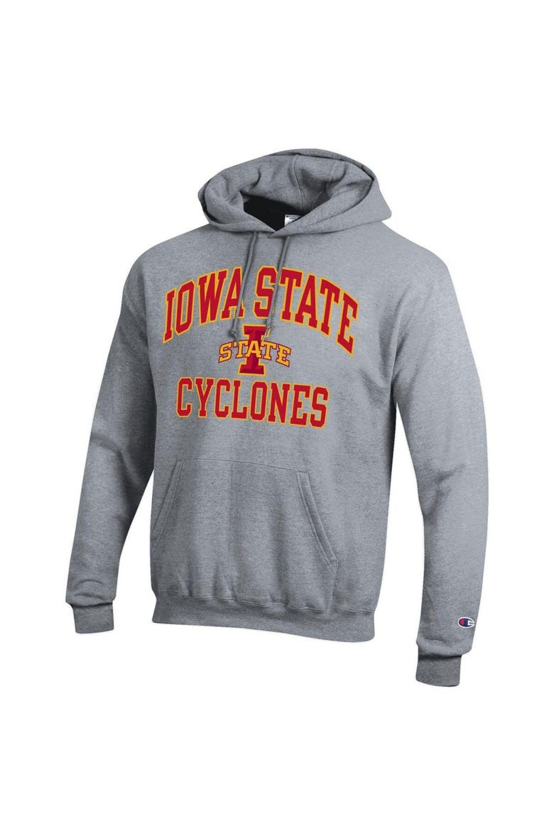 Men's Champion Heather Gray Iowa State Cyclones High Motor Pullover Hoodie, Alternate, color, Heather Gray