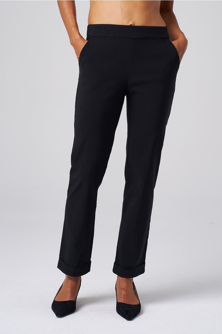 Structured Stretch Cuffed Tapered Pant, Main, color, Black