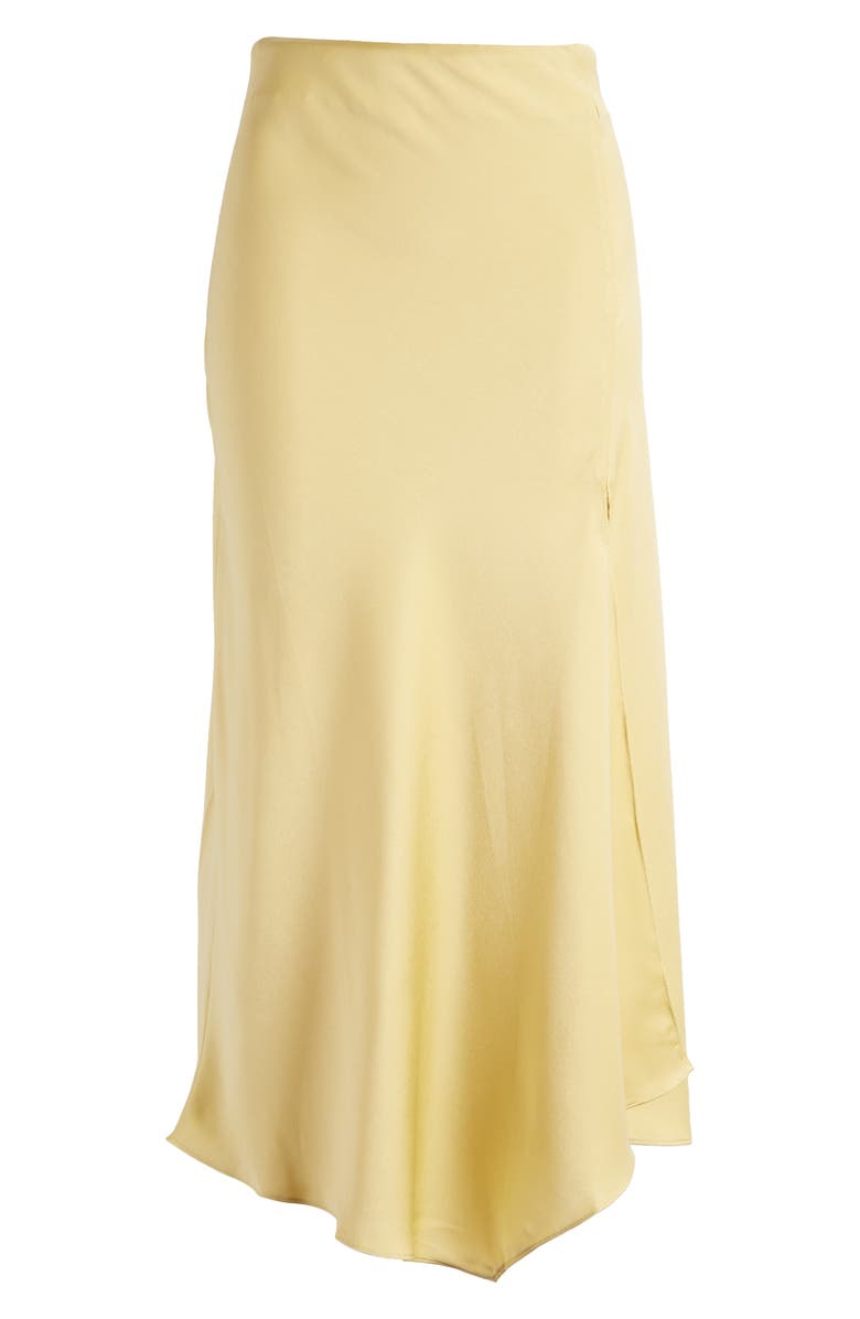 All in Favor Handkerchief Hem Satin Midi Skirt, Alternate, color,